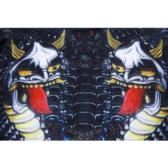 HP!✨Black demons mesh long sleeve bodysuit - Picture 11 of 13